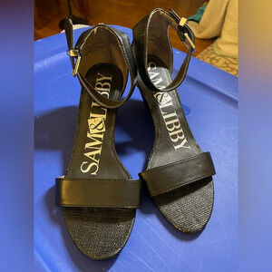 Sam & Libby black wedge sandals size‎ 8